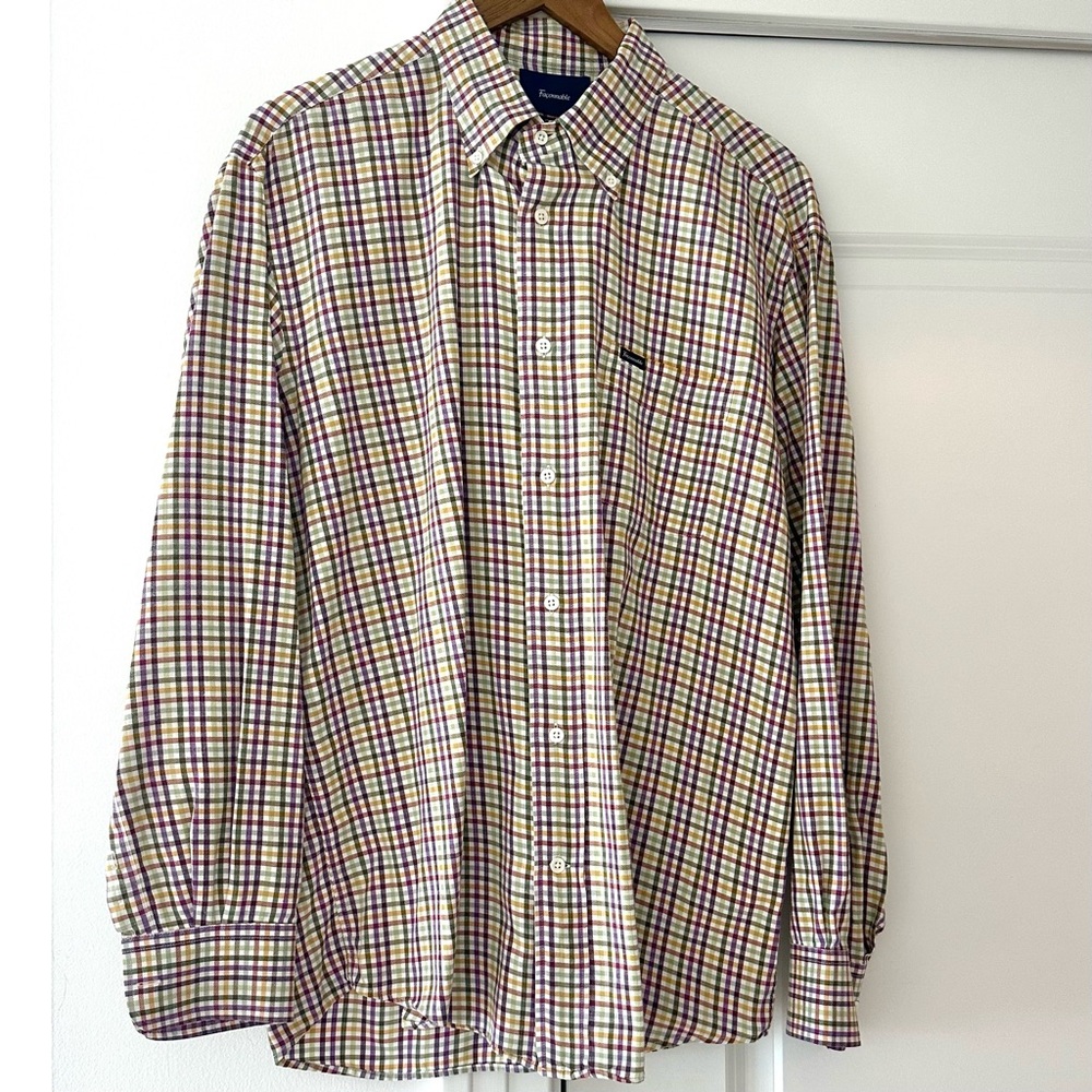 Faconnable Men's Cotton Plaid Button Down Shirt